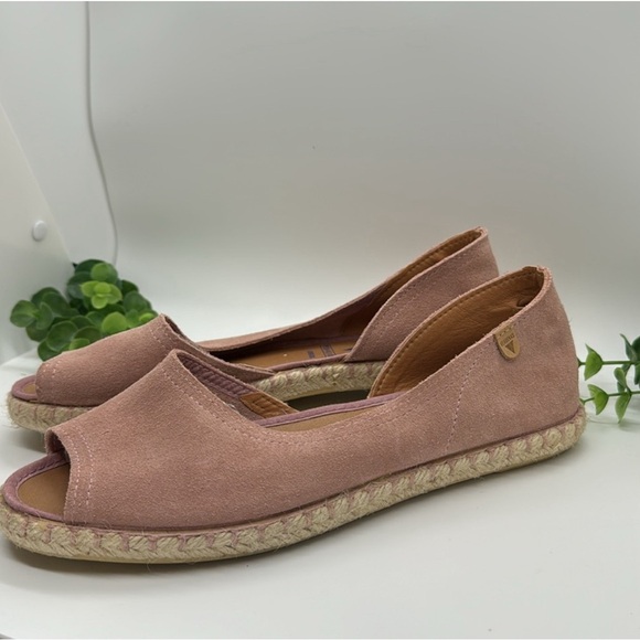 Verbenas Shoes - Verbenas Carmen Espadrille Flats Loafers Leather Pink Slip On Size 38 (7.5)